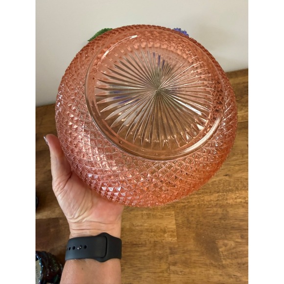 Anchor Hocking Miss America Large Pink Depression Glass Bowl Diamond Point - Picture 6 of 6